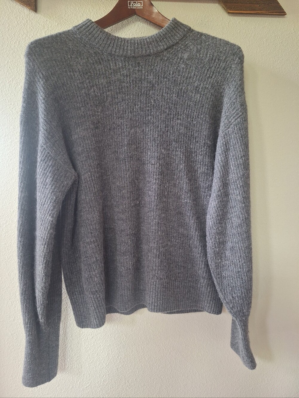 Quince Baby Alpaca-Wool Crew Neck Sweater Grey Women's Size M
